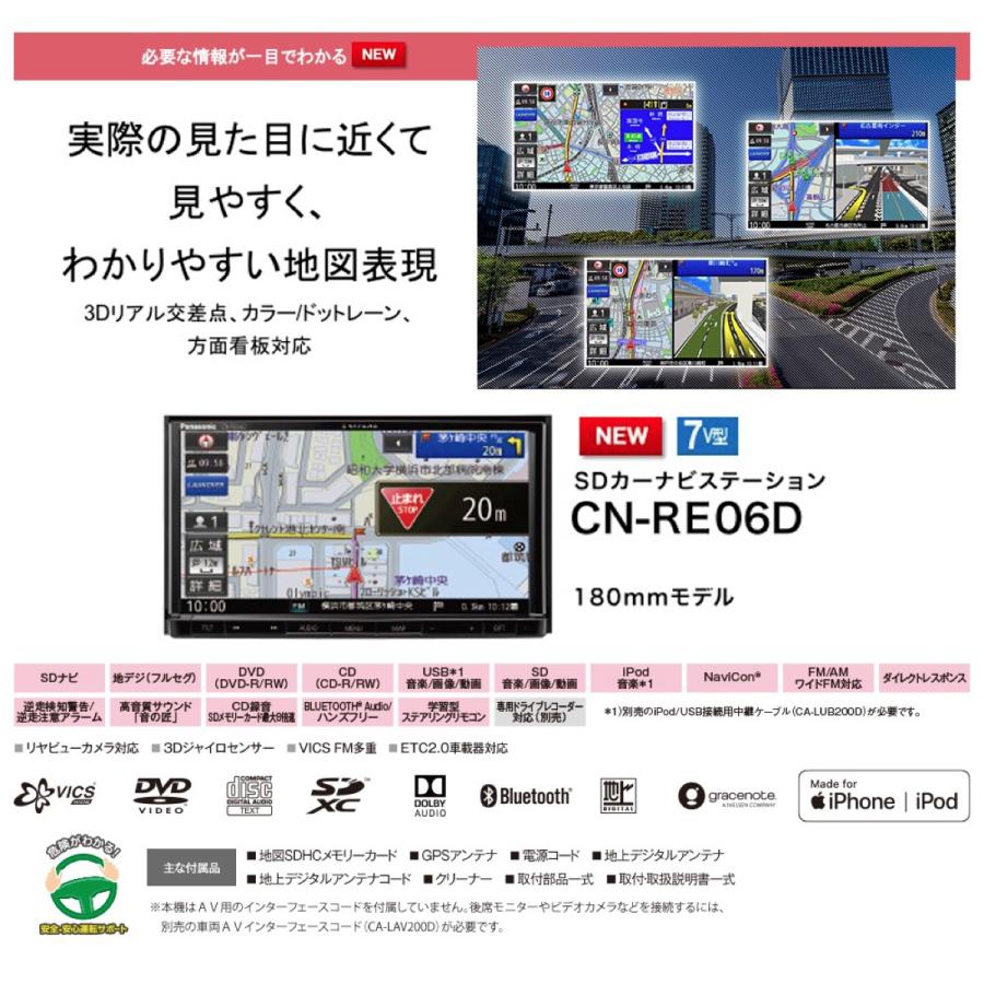 Panasonic CN-RE06D カーナビ ストラーダ 7V型 パナソニック (SN) | Panasonic | 01
