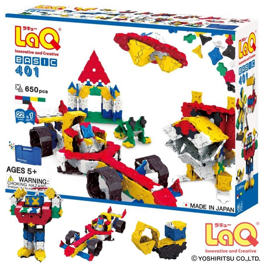 LaQ Basic 401 ラキュー ベーシック 650ピース 22モデル 作り方ガイド 収納ケース付き (SN) | 