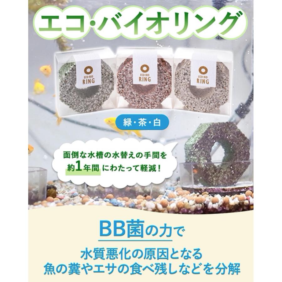 BIGBIO エコ・バイオリング 3個セット 水槽用 水質浄化材 水換えの手間軽減 水槽 水質改善 エコバイオリング 3色セット ビッグバイオ (06) |  | 02