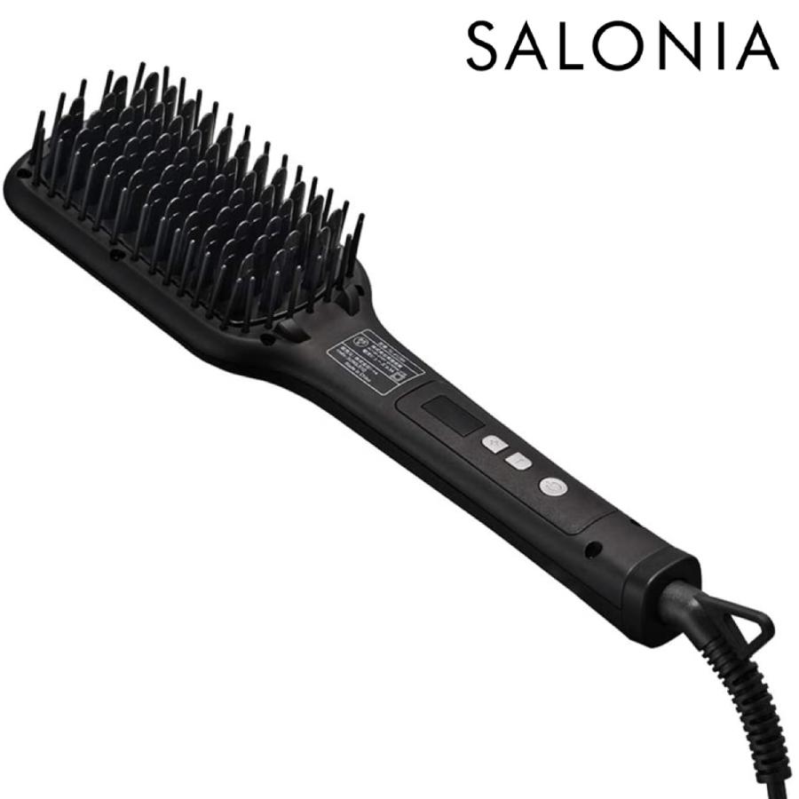 サロニア SL-012BK ワイド ストレートヒートブラシ ブラック ヘアアイロン  SALONIA I-ne (08) | 