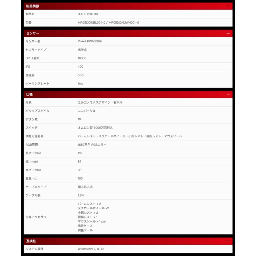 Mad Catz R.A.T. PRO X3 ハイスペック  RAT MR05DCINBL001-0JI MADCATZ マッドキャッツ (06) | MAD CATZ | 06