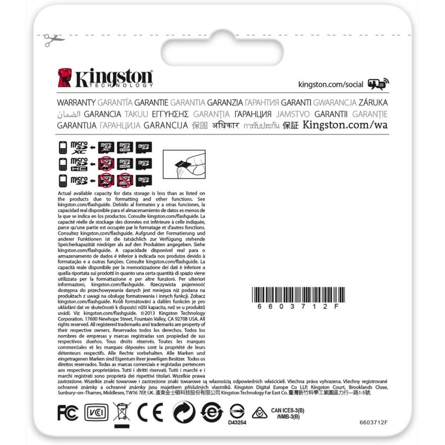 Kingston microSDXCカード 64GB class10 UHS-I 対応 (1C) キングストン SDC10G2/64GBSP | Kingston | 02