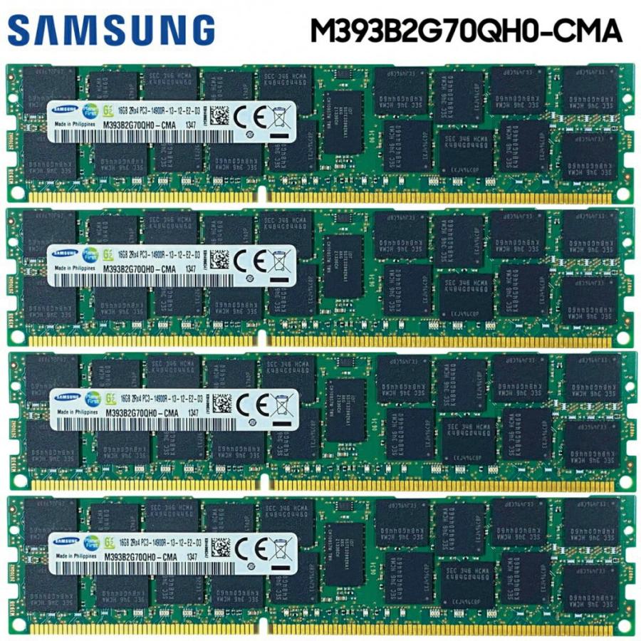 SAMSUNG DDR3 MacPro用メモリ 64GB 16GB×4枚組 PC3-14900R 1866MHz M393B2G70QH0-CMA (05) | SAMSUNG