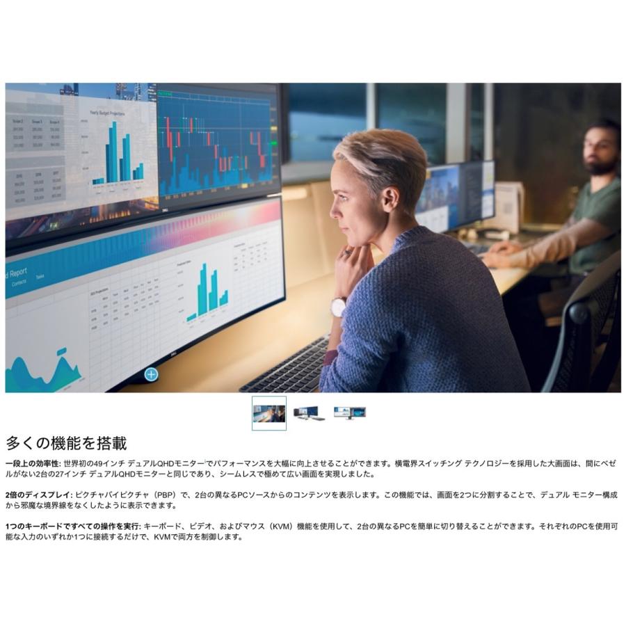Dell U4919DW 49インチワイドモニター DualQHD 曲面 ディスプレイ 液晶 デル (16) | DELL | 01