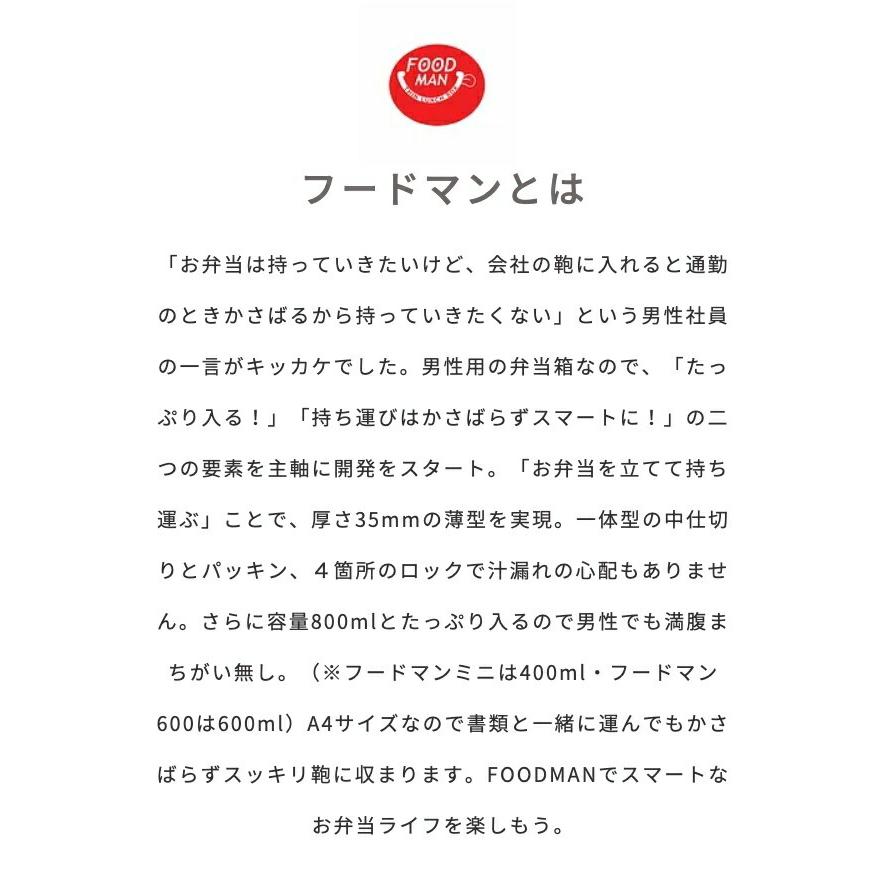 CB JAPAN 薄型弁当箱 フードマン 600  ランチボックス 600ml シービージャパン (06) | CB JAPAN | 07