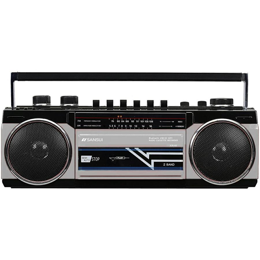 SANSUI シルバー SCR-B2 (S) カセットテープレコーダー レトロ SANSUI シルバー SCR-B2 (S) カセットテープレコーダー レトロ