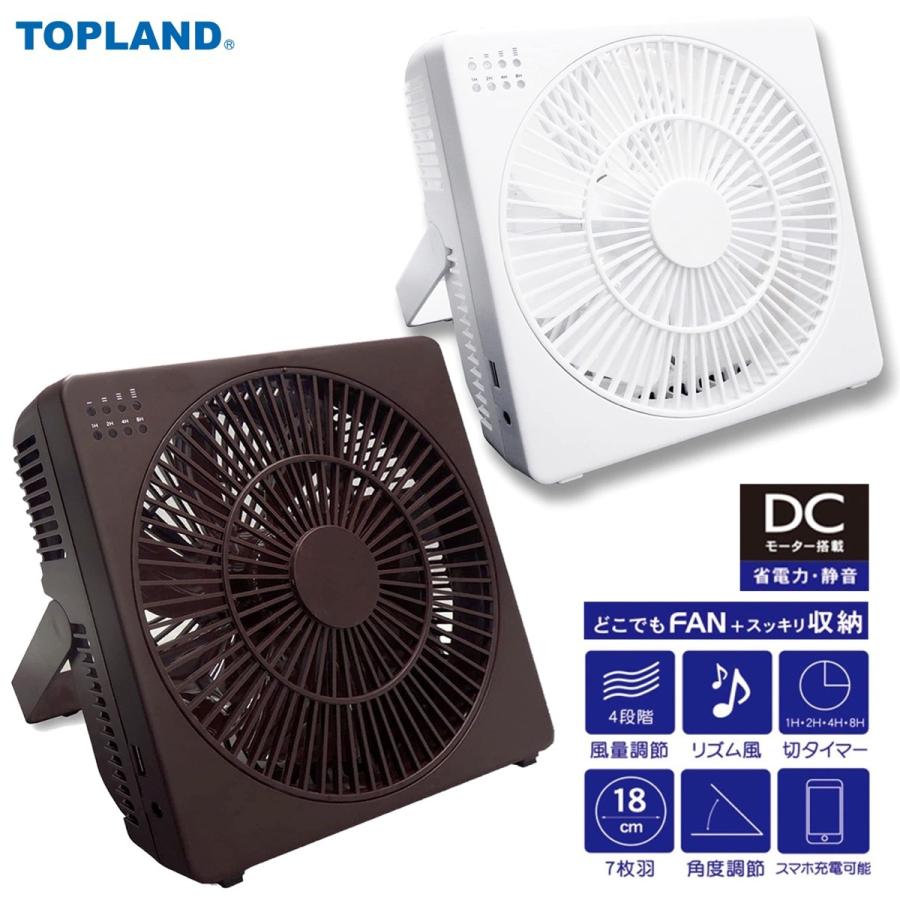 トップランド M7205 DCモーター搭載 デスクファン  18cm 7枚羽 リズム 風量4段階  TOPLAND (06) | TOPLAND