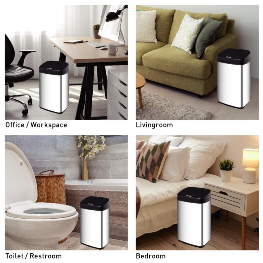 30L タッチレスセンサー搭載 自動開閉 ゴミ箱 ステンレス 鏡面仕上  キッチン トイレ デスク (12) |  | 04