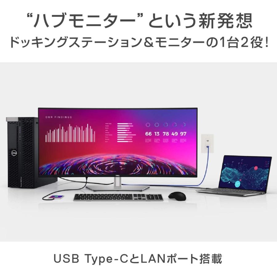 Dell U3821DW 37.5インチ ワイド 曲面 USB-C HUB モニタ− ディスプレイ 液晶 デル (16) | DELL | 03
