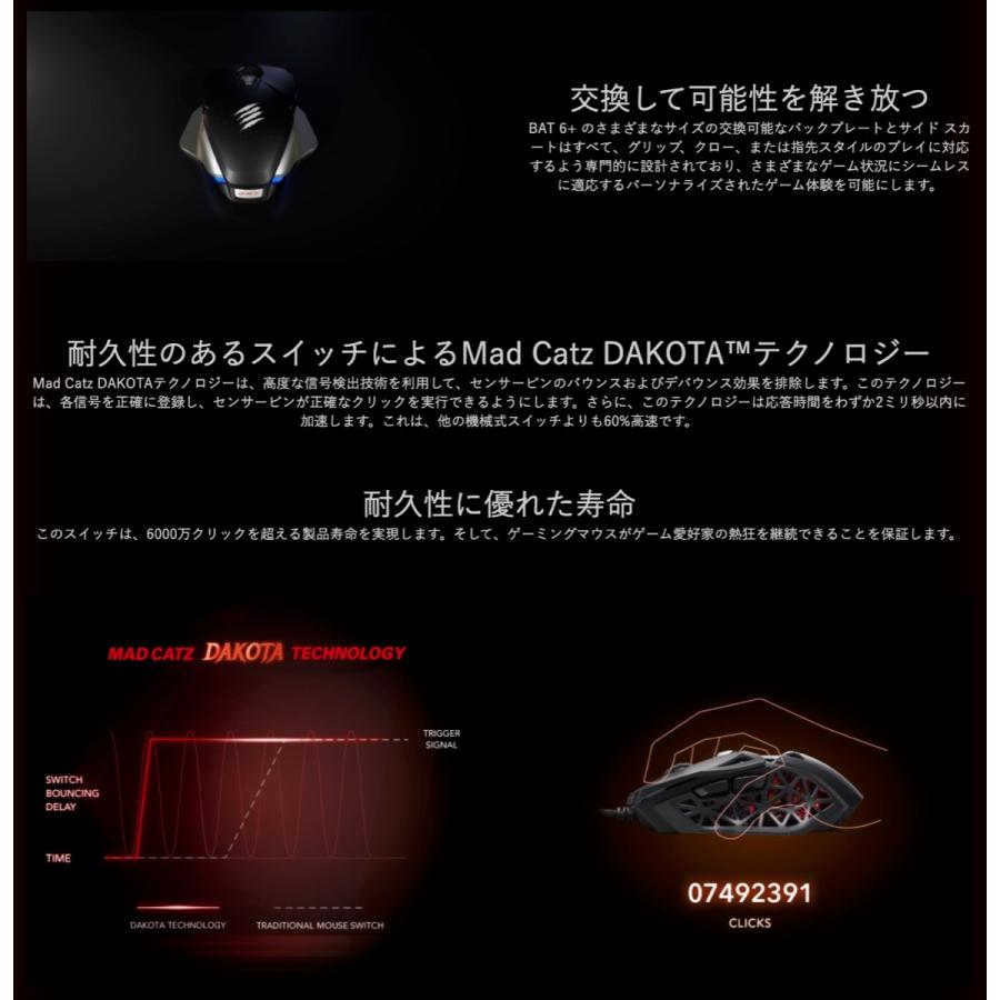 Mad Catz B.A.T. 6+  ゲーミングマウス 有線 MB05DCINBL000-0J マッドキャッツ (06) | MAD CATZ | 06