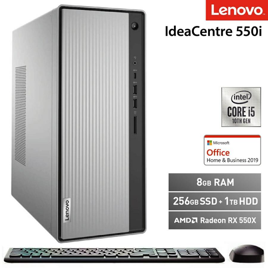 Lenovo 90NA004LJP IdeaCentre 550i Core i5 10400 8GB メモリ 高速 256GB SSD + 大容量 1TB HDD レノボ (12) | Ideacentre