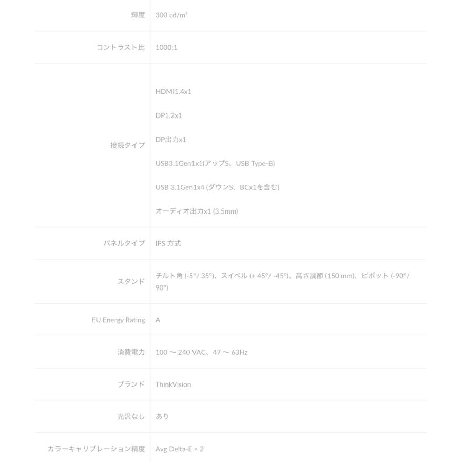 Lenovo P24q-20 ThinkVision 23.8インチ ドッキング機能付き 61F5GAR1JP (14) | ThinkVision | 08