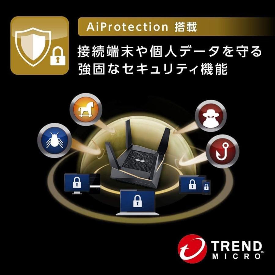 ASUS RT-AX92U Wi-Fi 無線 ルーター WiFi6 11ax ゲーミング ゲーム優先 トライバンド 高速 メッシュ 3階建 4LDK OFDMA AiMesh (08) | ASUS | 06