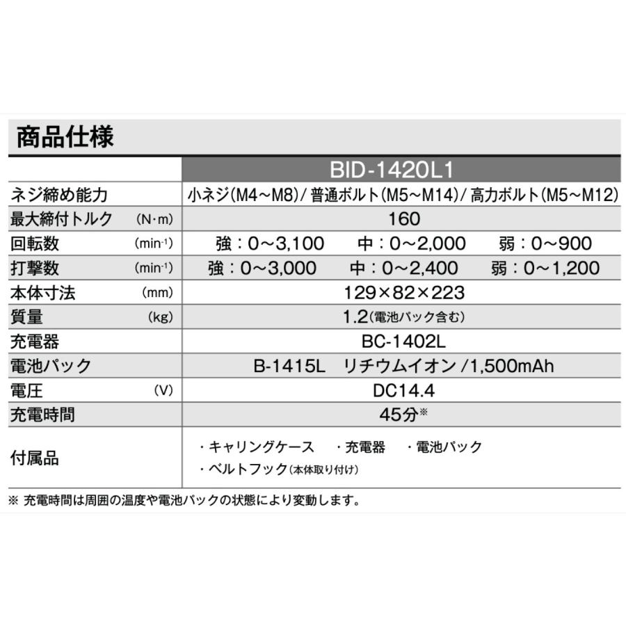 RYOBI BID-1420L1 充電式 インパクトドライバー プロ用 655203A リョービ 京セラ (10) | リョービ | 05