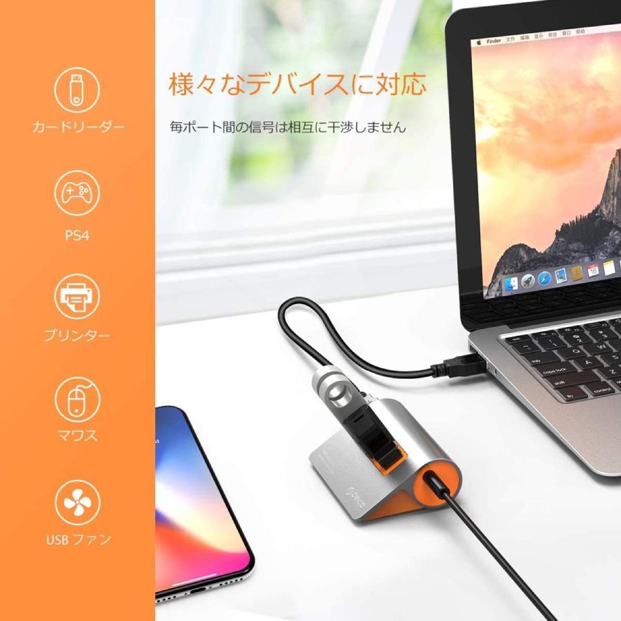 ORICO M3H4-G2 USB3.1ハブ Gen2 4ポート USBハブ 12V2A 10Gbps高速転送 オリコ (05) |  | 04