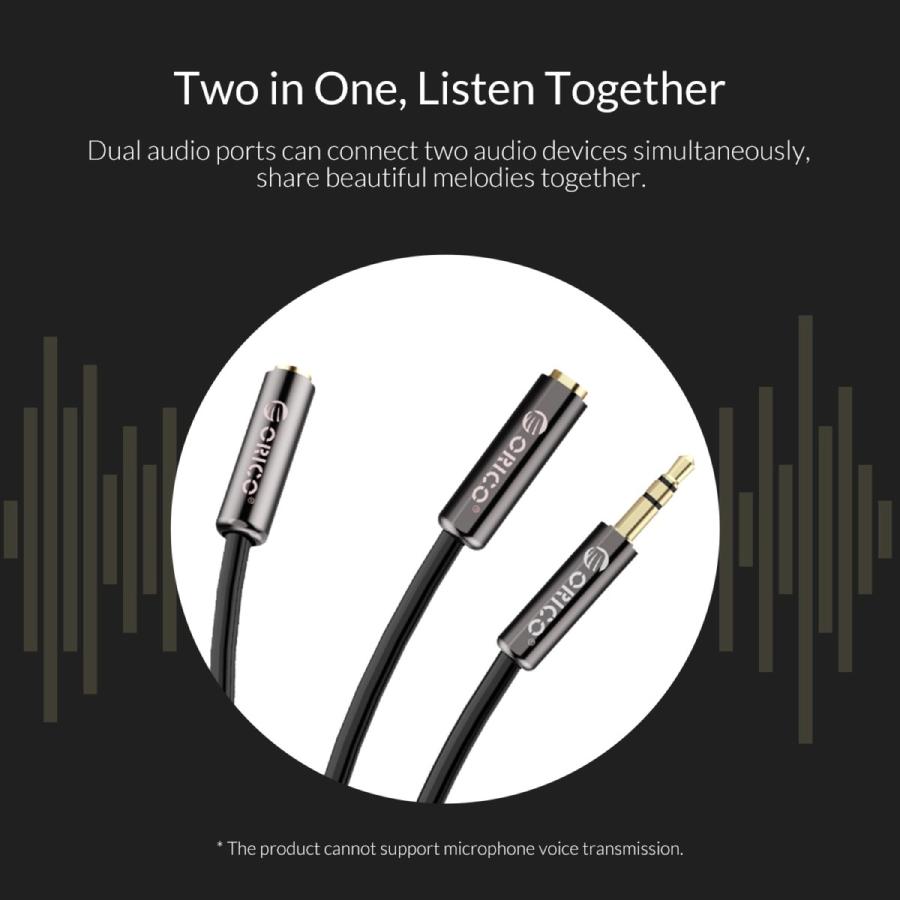 【処分特価】 ORICO AM-2F2 3.5mm オーディオ 分配ケーブル ステレオジャック AUX M to F 金メッキ オーディオケーブル 二股 2in1 0.25m オリコ (3C) |  | 01