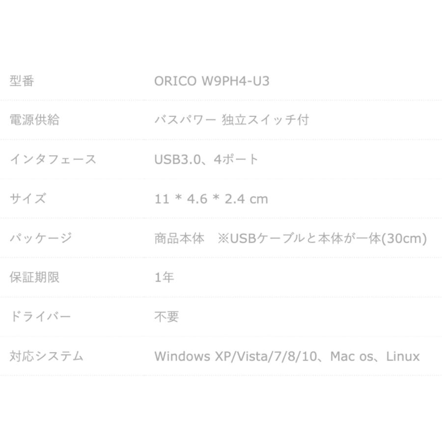 ORICO W9PH4-U3-V1 4ポート 独立スイッチ付  VL812 Windows Mac Linux オリコ (05) |  | 07