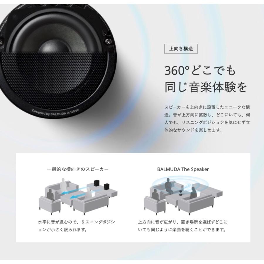 BALMUDA The Speaker M01A-BK バルミューダ ザ・スピーカー ワイヤレス Bluetooth 5.0 AUX 360° 77mm (08) | BALMUDA | 03