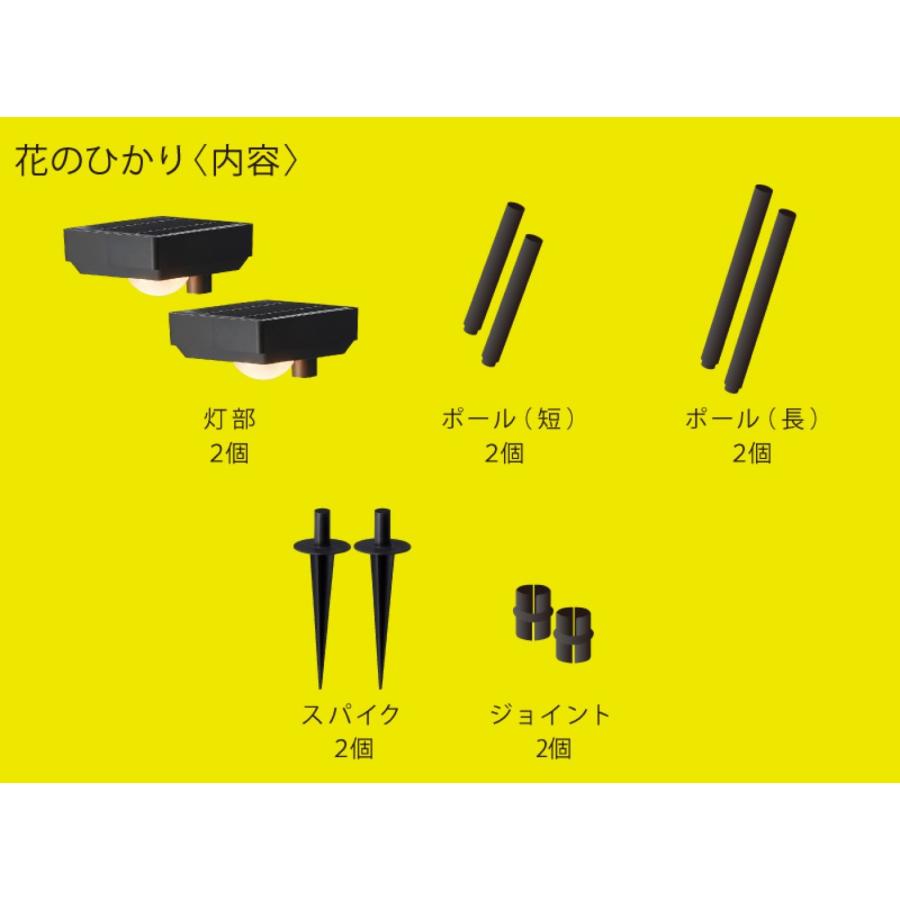 タカショー 花のひかり ソーラーライト ひかりノベーション 2個セット 庭 防水  LEDIUS HOME LGS-LH02P (08) | タカショー | 08
