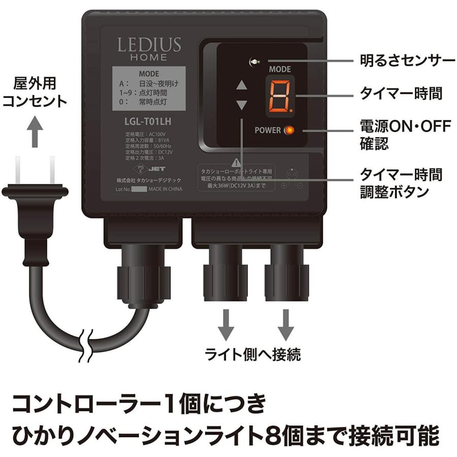 タカショー LGL-T01LH コントローラー ひかりノベーション  LEDIUS HOME レディウスホーム (08) | タカショー | 02