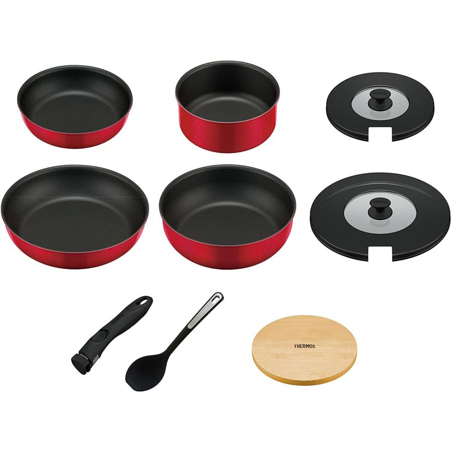 THERMOS KSB-9A R 取っ手のとれるフライパン 9点セットガス火 IH 100V 200V 対応 サーモス (10) | THERMOS | 06