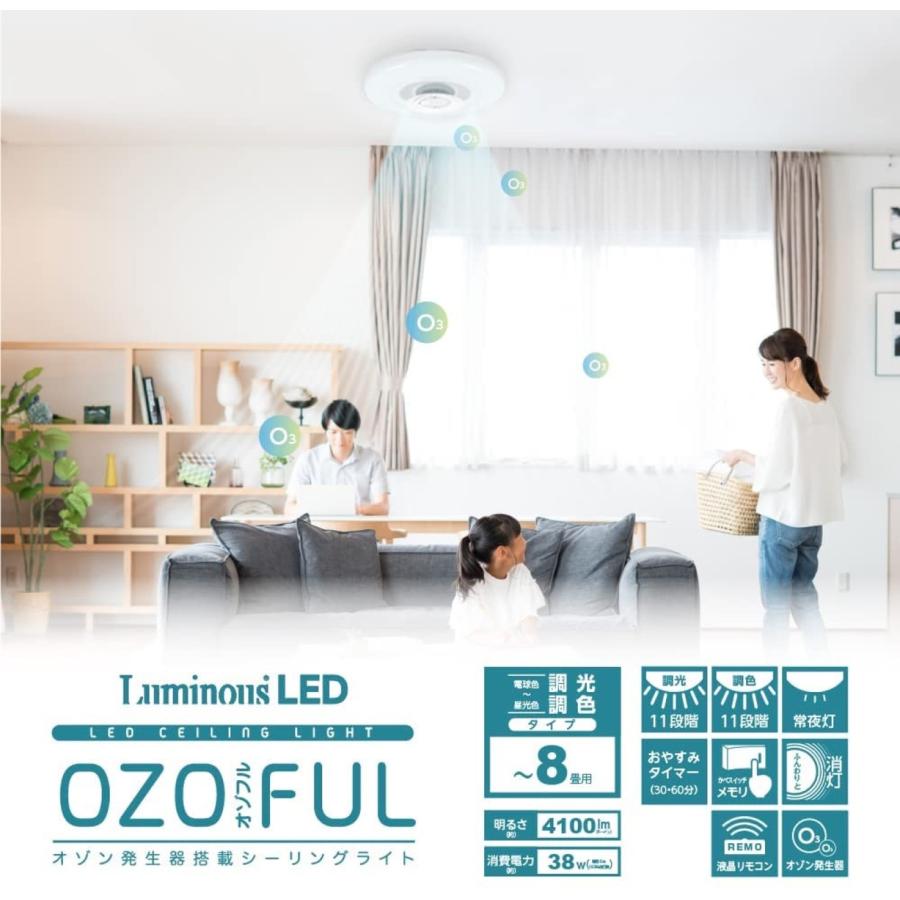 ルミナス LED OZ3-W08DS オゾフル オゾン発生器 搭載 シーリングライト Luminous ドウシシャ (M) | Luminous | 01