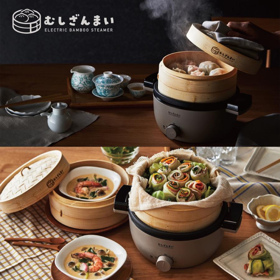 APIX むしざんまい AMZ-450GY 電気せいろ蒸し器 蒸し器 せいろ 2段 レシピブック付き アピックス (10) | APIX INTERNATIONAL | 01