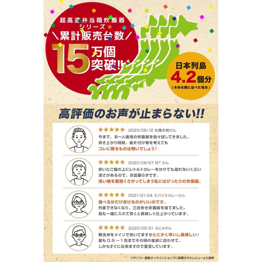 THANKO TKLUN21W 車載用 12V 弁当箱炊飯器 シガーソケット25分 一合 半合 0.5合 車中泊 サンコー (06) | サンコー | 04