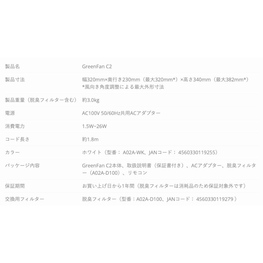 BALMUDA A02A-WK Green Fan C2 サーキュレーター グリーンファン ホワイト フロアファン 活性炭 脱臭フィルター 花粉 花粉症対策 室温調整 省エネ A02A バルミュ | The GreenFan | 09