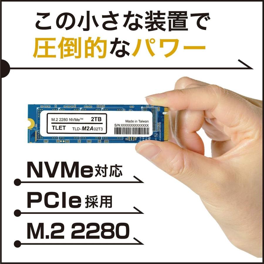 東芝エルイートレーディング TLD-M2A02T3 内蔵SSD 2TB 3,000MB/s M2A シリーズ TLET (3C) |  | 01