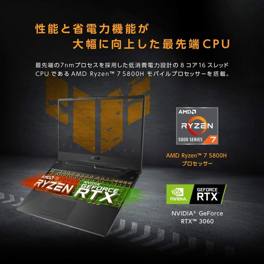 ASUS FA506QM-R7R3060W11 TUFGaming A15 FA506QM ゲーミング 16GB SSD 512GB エイスース (10) | TUF Gaming | 02