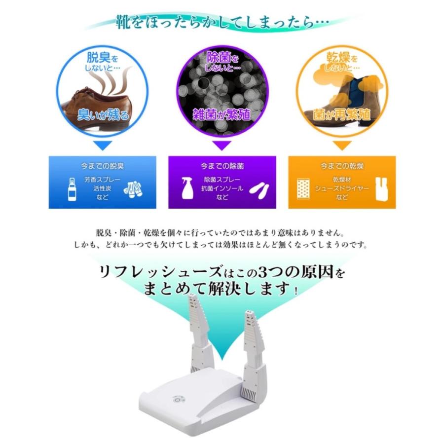 リフレッシューズ SS-350 シューズドライヤー 光触媒 脱臭 紫外線 SS350 ブランディングジャパン (06) |  | 02