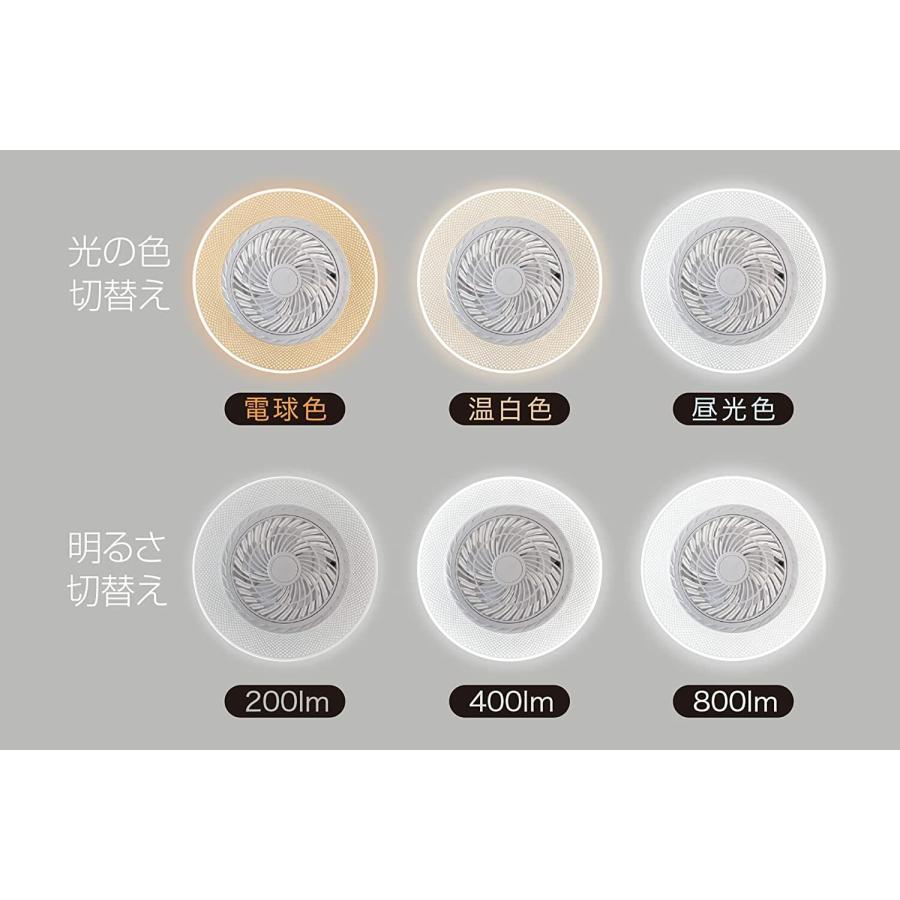 大進 DLF-S800WH ファン付き LEDライト E26 ソケットタイプ 60W相当 調色 調光 風量 電球 トイレ 扇風機 (F) | DAISHIN | 02