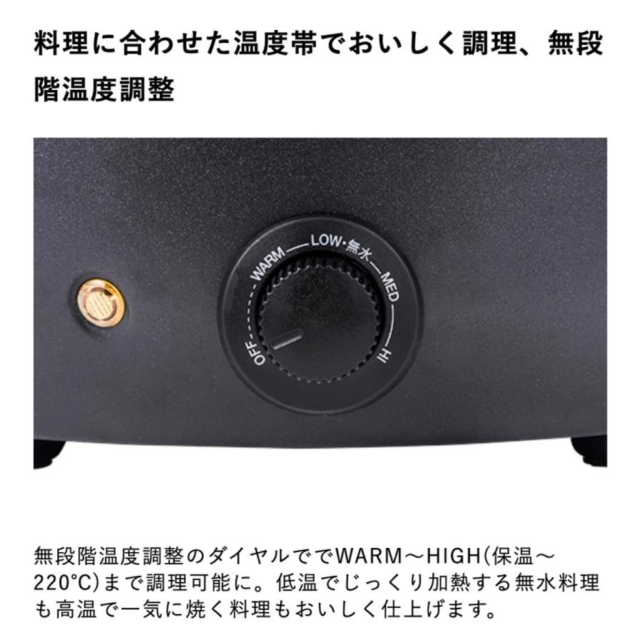 TESCOM TGP70A-K テーブルクッキングポット IH 3.5L レシピブック付き ブラック テスコム (12) | テスコム | 07