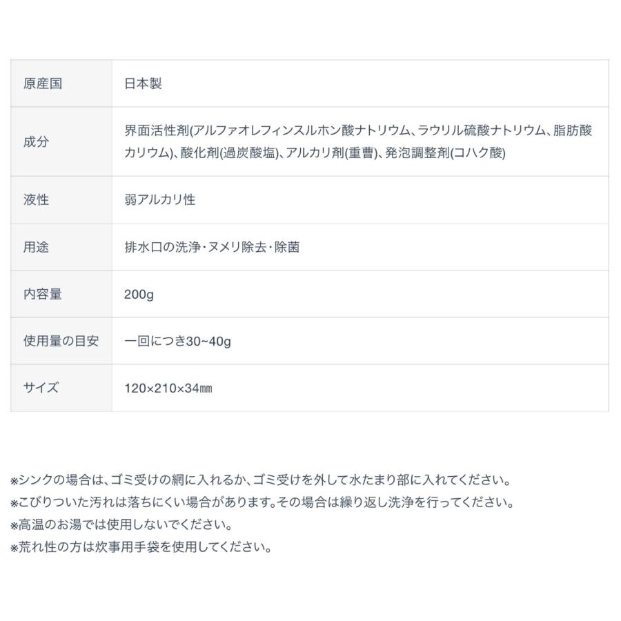 木村石鹸 排水口の洗浄剤 約5〜6回分 200g 泡 Cシリーズ KIMURA SOAP’S (C) 排水口の洗浄剤 |  | 07