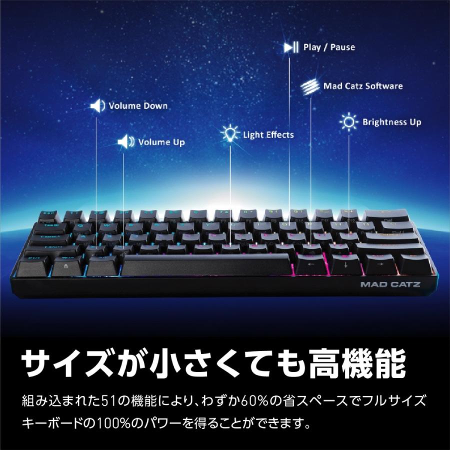 Mad Catz S.T.R.I.K.E. 6 60% メカニカル キーボード USB-C 61キー マッドキャッツ MADCATZ STRIKE (06) | MAD CATZ | 08