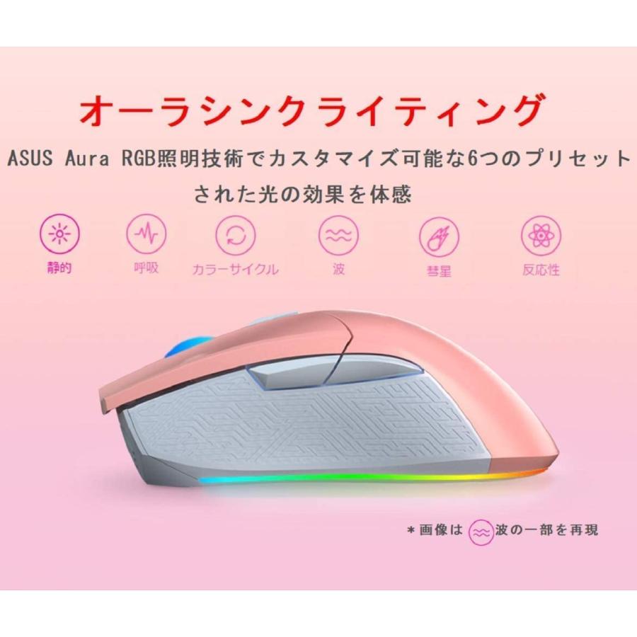ASUS P504 ROG Gladius II Origin LTD ゲーミングマウス 有線 ゲーム 右利き ピンク エイスース (06) | ROG | 03