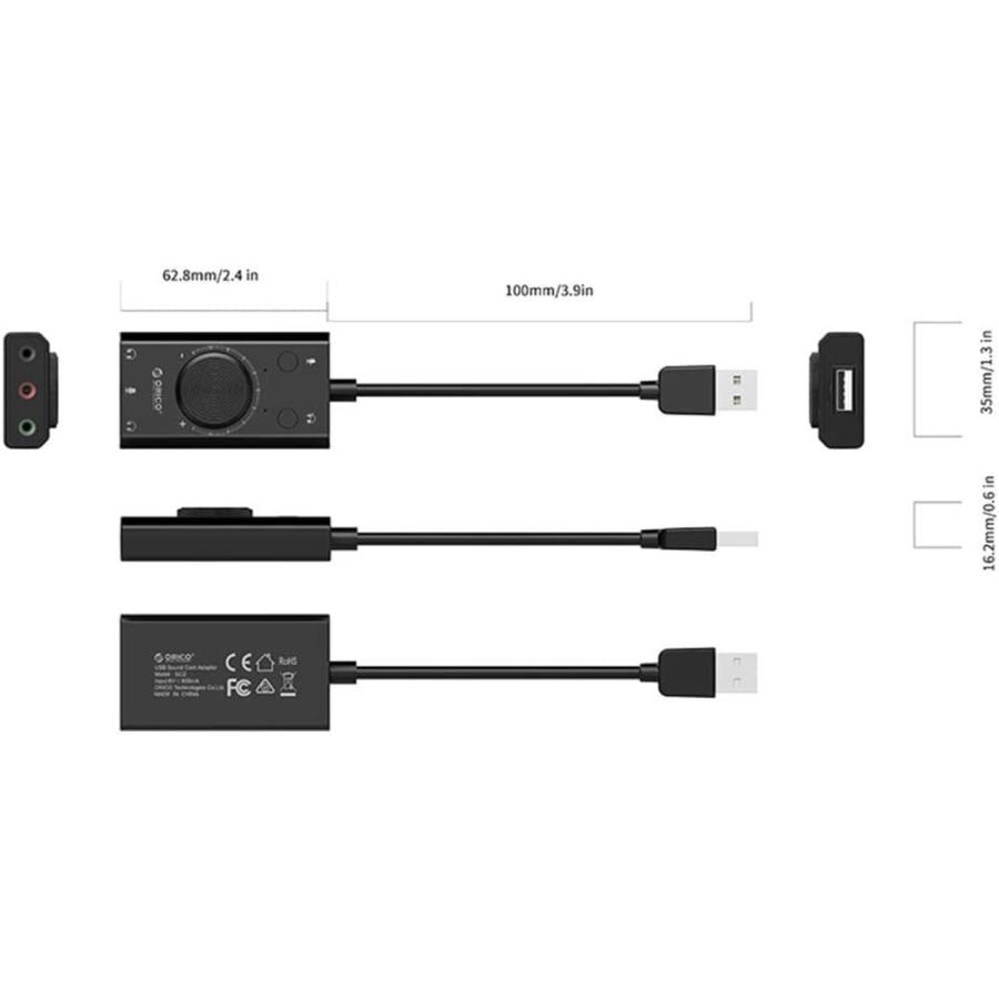 【処分特価】 ORICO SC2-BK オーディオカード USBサウンドカード ステレオ マイクオーディオジャック 自由ドライバー (2C) |  | 02