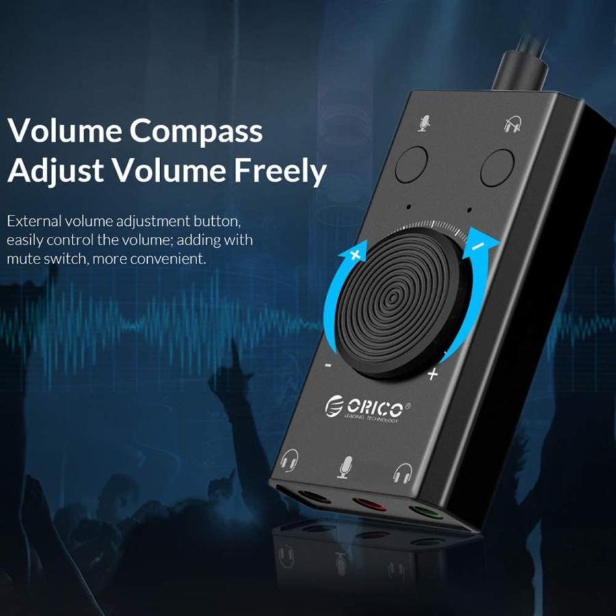 【処分特価】 ORICO SC2-BK オーディオカード USBサウンドカード ステレオ マイクオーディオジャック 自由ドライバー (2C) |  | 07