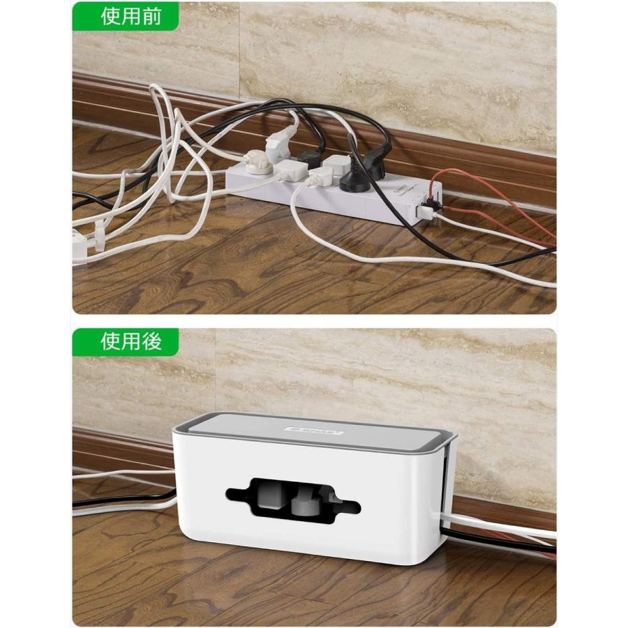 ORICO CMB-28-WH ケーブルボックス Lサイズ ホワイト グレー 43x18x16cm 配線ボックス CMB-28 オリコ (08) |  | 05