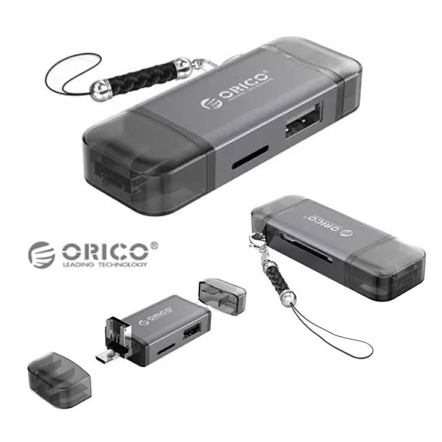 【処分特価】 ORICO 2CR61 カードリーダー 6in1 USB Type-A Type-C microUSB SDカード USB-C オリコ (C) 2CR61 | 