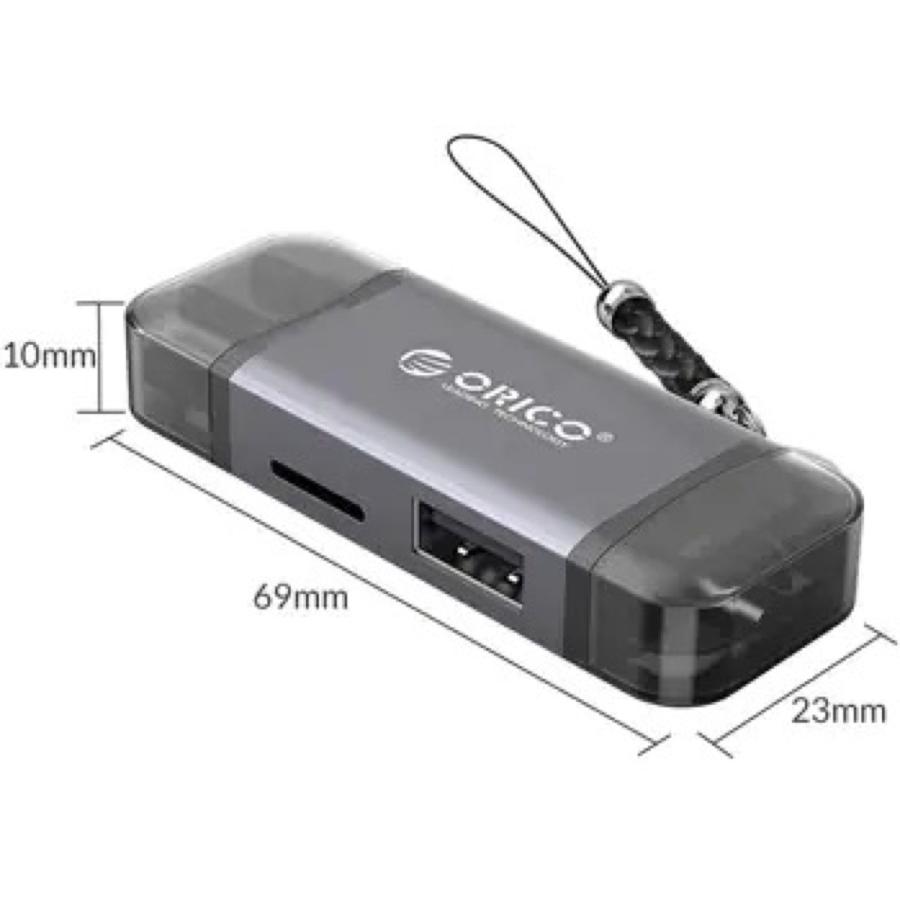 【処分特価】 ORICO 2CR61 カードリーダー 6in1 USB Type-A Type-C microUSB SDカード USB-C オリコ (C) 2CR61 |  | 06