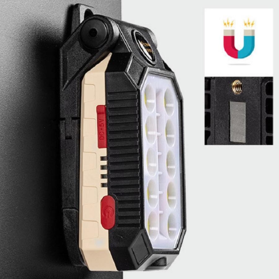 TRM-WL005 LED ワークライト 防水 IPX6 カラビナフック マグネット USB 充電式 スタンド内蔵  (05) |  | 03