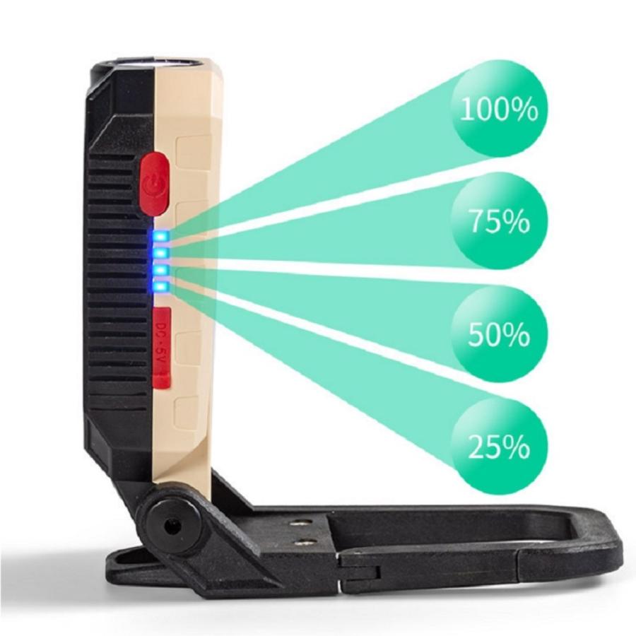 TRM-WL005 LED ワークライト 防水 IPX6 カラビナフック マグネット USB 充電式 スタンド内蔵  (05) |  | 06
