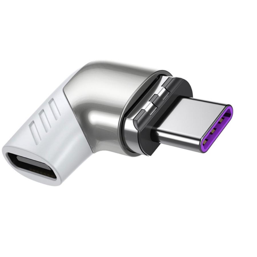 TR-MA001 USB Type-C マグネットアダプタ L字型 480Mbps 100W PD タイプC USB-C 充電 急速充電 データ転送 破損防止 着脱式 (C) | 
