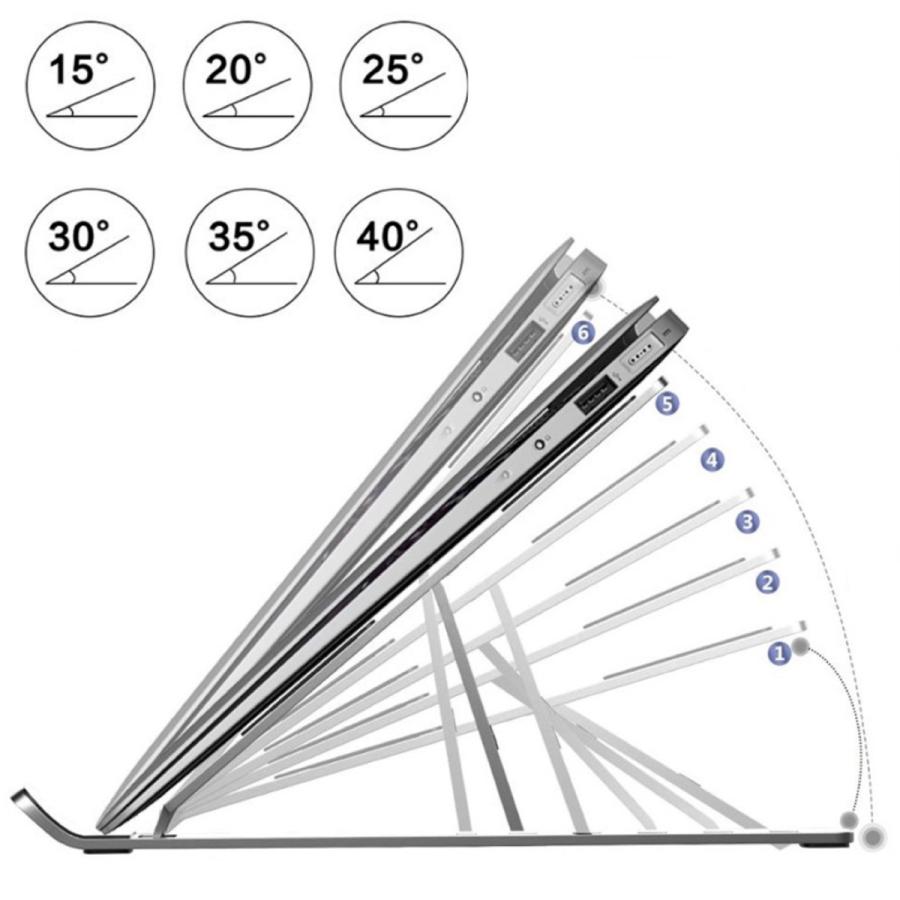 TR-PST002 ノートパソコン タブレット スタンド アルミ合金製 コンパクト 折りたたみ式 専用ポーチ付 (C) |  | 04