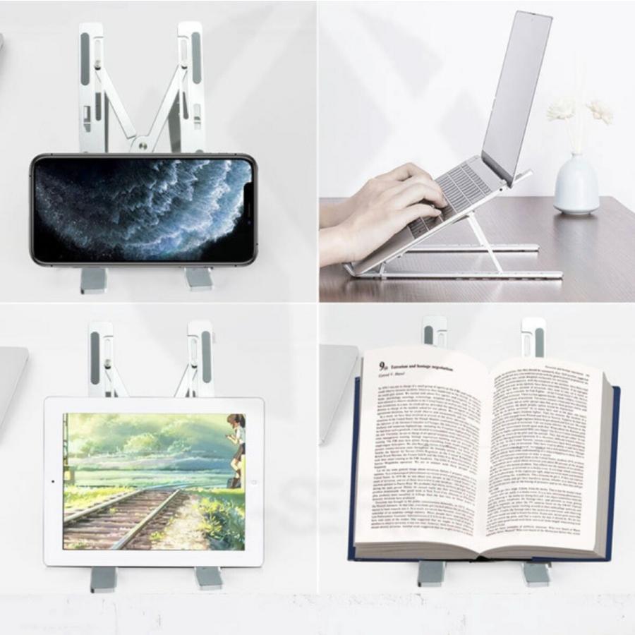 TR-PST002 ノートパソコン タブレット スタンド アルミ合金製 コンパクト 折りたたみ式 専用ポーチ付 (C) |  | 07