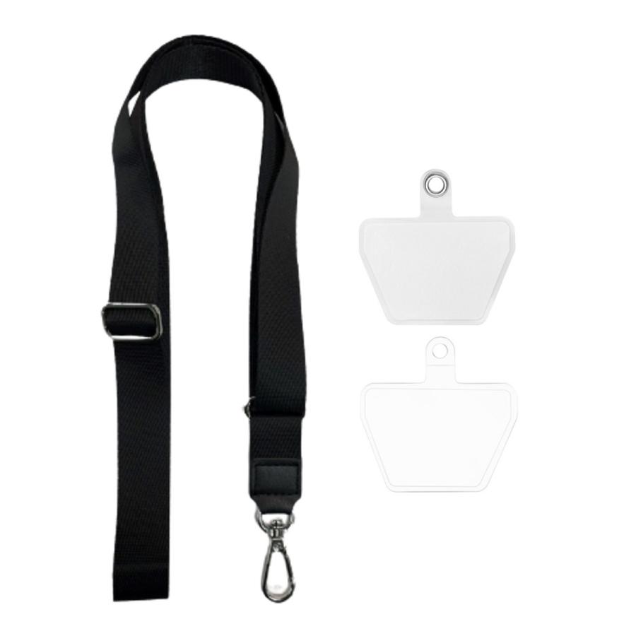 TR-STP009 カラビナ付 ネックストラップ 外付け ストラップホール 2枚 ストラップ アクセサリー 荷重2kg (C) | 