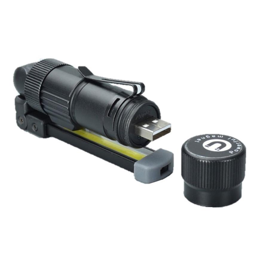 TRM-WL007 LED ワークライト USB充電式 マグネット最大350ルーメン 赤色灯搭載 COB型 折り畳み式 5 (06) |  | 01