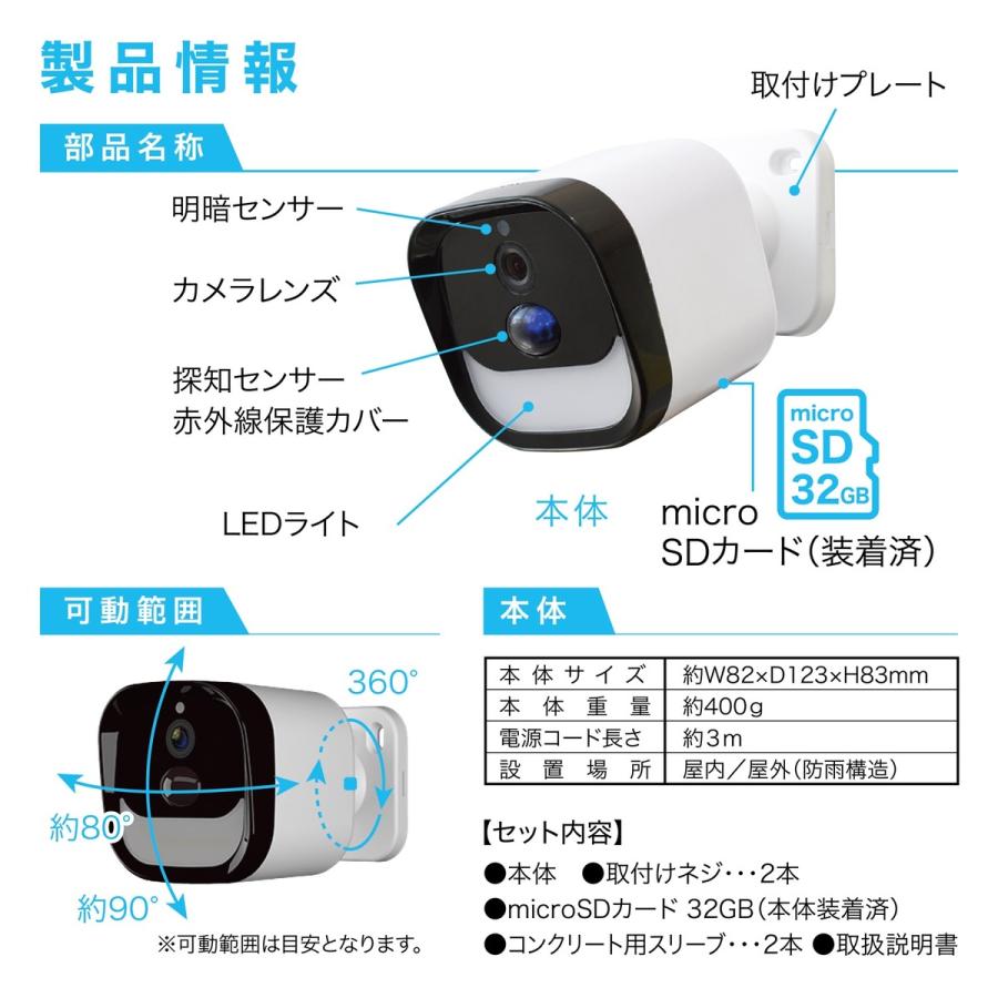 大進 DLA-RD300-SL LED センサーライト付き ワイヤレス 防犯カメラ Wi-Fi 録画用 DLA-RD300 DAISHIN (06) | DAISHIN | 06